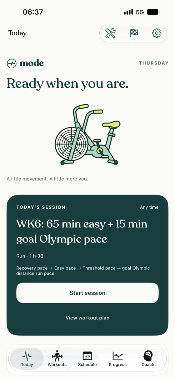 Mode workout overview